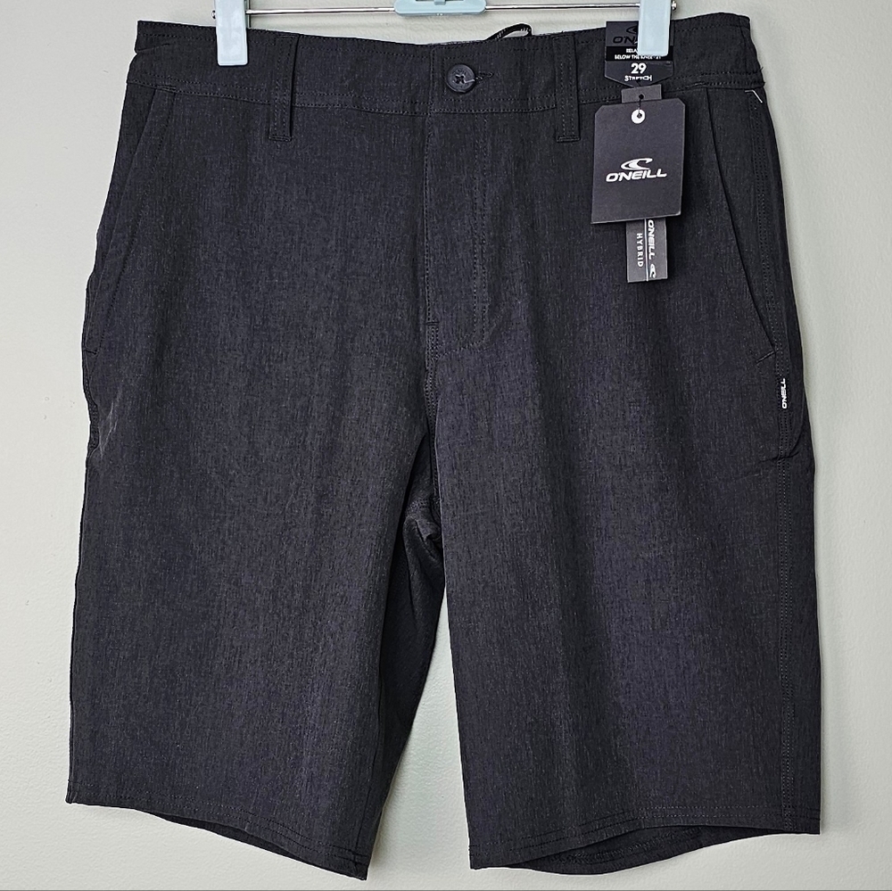 O'Neill Hyperdry Lightweight Reserve Solid Hybrid Shorts, Charcoal Gray Heather